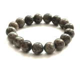 Yooperlit Armband elastisch Naturstein, Kugel 12 mm / 16 - 17cm, Stein der Wahrheit