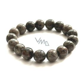 Yooperlit Armband elastisch Naturstein, Kugel 12 mm / 16 - 17cm, Stein der Wahrheit