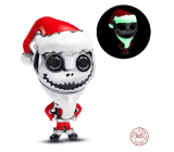 Charm Sterlingové stříbro 925 Tim Burton Santa Jack - Noční můra před Vánoci - svítí ve tmě, korálek na náramek film