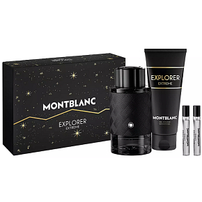 Montblanc Explorer Extreme Parfüm 100 ml + Duschgel 100 ml + 2 x Reise-Spray 7,5 ml, Geschenkset für Männer