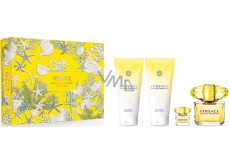 Versace Yellow Diamond Pour Femme toaletní voda 90 ml + tělové mléko 100 ml + sprchový gel 100 ml + toaletní voda 5 ml, dárková sada pro ženy