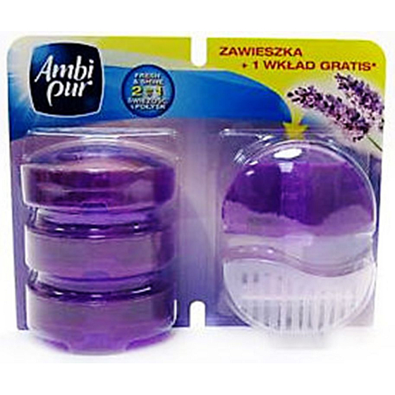 Ambi Pur Lavendel & Rosmarin Toilettenblock und 3 Nachfüllungen 4 x 55 ml