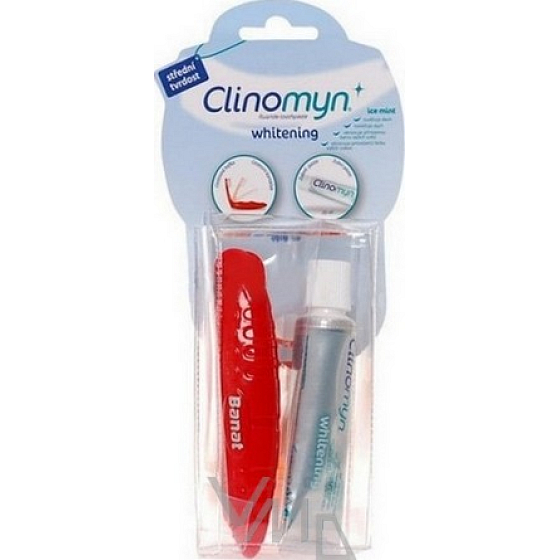 Clinomyn Whitening Ice Mint Whitening Zahnpasta für Raucher 20 ml + Reisebürste