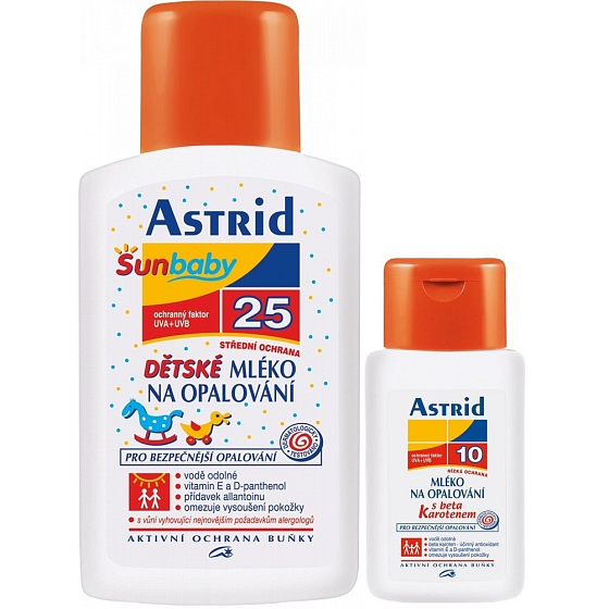 Astrid OF25 Sonnencreme für Kinder 200 ml + OF10 Beta-Carotin Sonnencreme für Kinder 100 ml