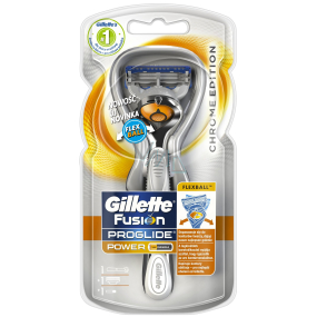 Gillette Fusion ProGlide Flexball Power Silver Rasierer + Ersatzkopf 1 Stück + Akku 1 Stück, für Männer