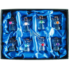 Engel aus Glas mit Herzen in einer Box zeigen 4,5 cm 8 Stück