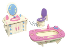 Holzpuzzle Möbel für Puppen Badezimmer 20 x 15 cm