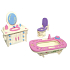 Holzpuzzle Möbel für Puppen Badezimmer 20 x 15 cm