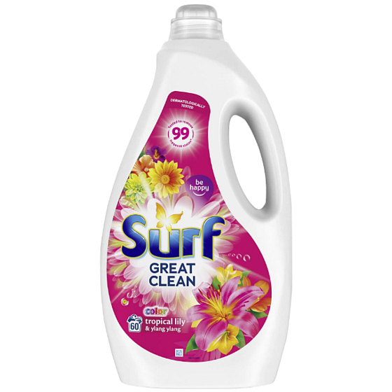 Surf Color Tropical Lily & Ylang Ylang Gel zum Waschen von farbiger Wäsche 60 Dosen 3 l