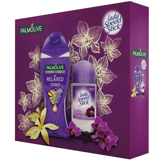 Palmolive Relax Duschgel 250 ml + Lady Speed Stick Black Orchid, Kosmetikset