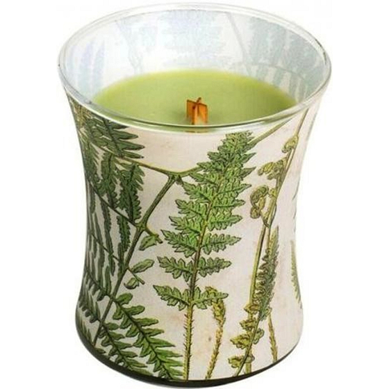 WoodWick Decal Fern - Farnduftkerze mit Holzdocht und Deckelglas Medium 275 g