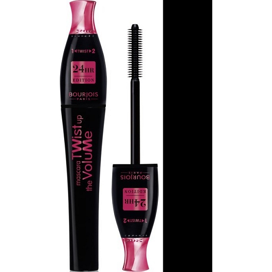 Bourjois Twist Up The Volume 24HR Mascara für Volumen mit 2-in-1 Bürste Schwarz 8 ml