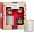 Yankee Candle Candlelit Cabin - Candlelight Cottage + Immergrüner Nebel - Waldnebel + Granatapfel Gin Fizz - Granatapfel Gin Fizz Votivkerze 4 x 49 g + Kerzenhalter, Weihnachtsgeschenkset