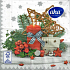 Aha Papierservietten 3-lagig 33 x 33 cm 20 Stück Weihnachtsrote Kerze, Haus