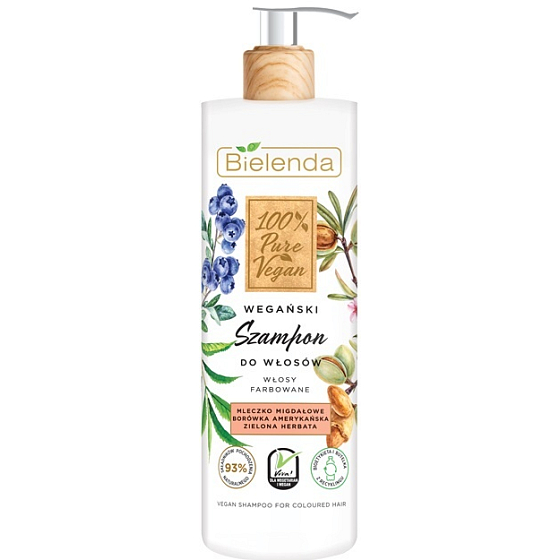 Bielenda 100% reine vegane Mandelmilch + Grüntee Shampoo für gefärbtes Haar 400 g