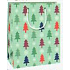 Ditipo Geschenkpapiertüte 18 x 10 x 22,7 cm Weihnachten hellgrün - bunte Bäume