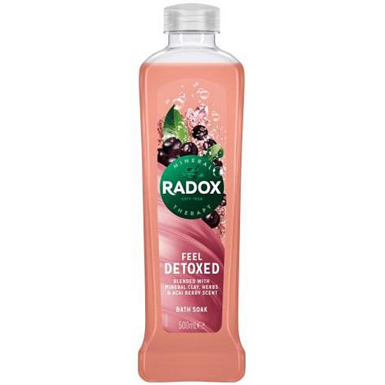 Radox Feel Detoxed Blended with Mineral Clay, Herbs & Acai Berry Scent Badeschaum 500 ml