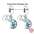 Charms Sterling Silber 925 Thermo - Chamäleon, das die Farben wechselt, 2in1 Tierarmband Anhänger