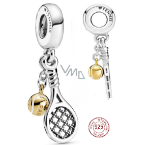 Sterling Silber 925 Tennisschläger und Ball, 2in1 Sportarmband Anhänger Sterling Silber 925 Tennisschläger und Ball, 2in1 Sportarmband Anhänger