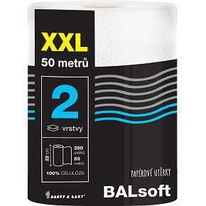 BALsoft XXL 2-lagige Papierhandtücher 50 m, 1 Rolle