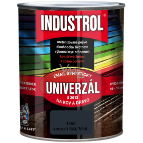Industrol S2013 Univerzál lesk vrchní barva na kov a dřevo 1550 Antracit RAL7016, 0,75 l Industrol S2013 Univerzál lesk vrchní barva na kov a dřevo 1550 Antracit RAL7016, 0,75 l