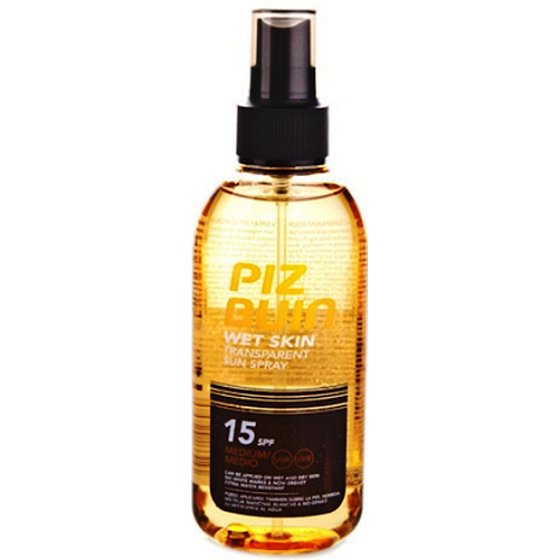 Piz Buin Wet Skin SPF15 transparentes Sonnenspray für feuchte Haut 150 ml
