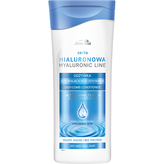 Joanna Hyaluronic Line Conditioner mit Hyaluronsäure für trockenes Haar ohne Glanz 200 g
