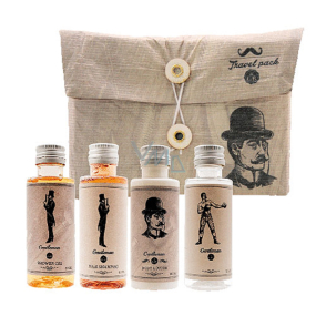 Bohemia Gifts Travel Pack Gentleman Duschgel 50 ml + Haarshampoo 50 ml + Bodylotion 50 ml + Flasche zum Befüllen 50 ml, Reisekosmetik-Set für Männer