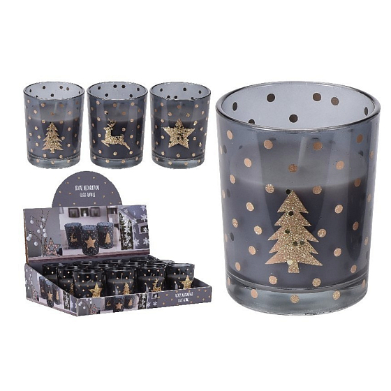 Arome Weihnachtskerze Duftglas Gold 6 cm 1 Stück