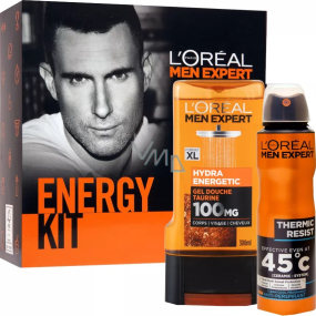 Loreal Paris Herren Expert Energy Kit Thermo Resist Antitranspirant Deodorant Spray für Männer 150 ml + Duschgel mit Taurin 300 ml, Kosmetikset