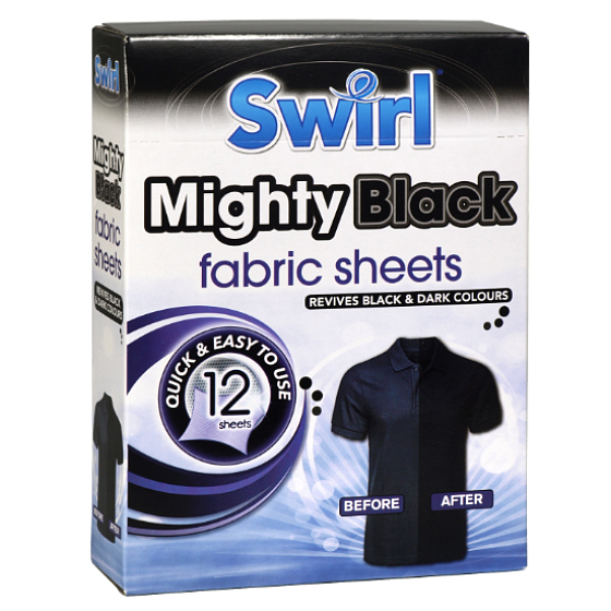 Swirl Mighty Black Schwarze Wäsche Tücher für die Waschmaschine 12 Stück