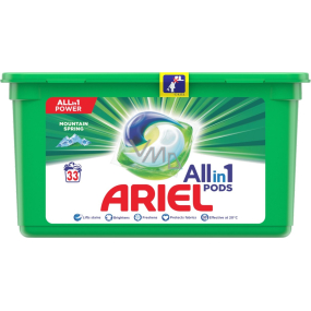 Ariel All-in-1 Pods Mountain Spring Gelkapseln zum Waschen von Kleidung 33 Stück 831,6 g