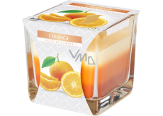 Bispol Orange - Orange dreifarbige Duftglaskerze, Brenndauer 32 Stunden 170 g