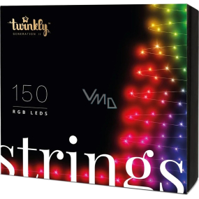 Twinkly Strings Multi Color smart Glühbirnen 150 Stück für den Baum durch die App gesteuert farbigen 12 m