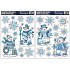 Fensterfolie ohne Kleber mit Glitzerschneemännern mit Schneeflocken 42 x 30 cm