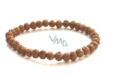 Rudraksha elastisches Armband aus natürlichen Samen, Kugel 6 mm / 16 - 17 cm