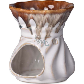 Emocio Aromalampa Keramik weiß-braun 98 x 110 mm