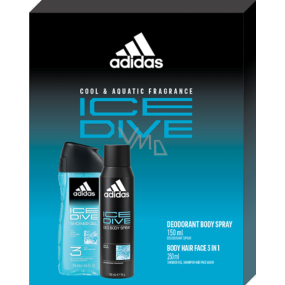 Adidas Ice Dive Deodorant Spray 150 ml + Duschgel 250 ml, Kosmetikset für Männer