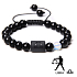 Onyx Waage Sternzeichen, Natursteinarmband, 8mm Kugel/ verstellbare Größe, Lebenskraftstein
