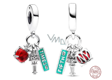 Charm Sterling Silber 925 New York City Triple 3in1, Reise-Armband-Anhänger
