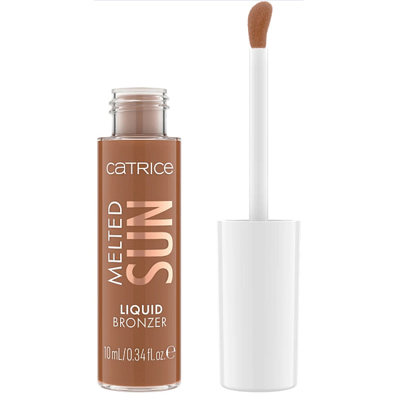 Catrice Melted Sun tekutý bronzer 025 Beach Please, 10 ml. Tekutý bronzer s přirozeným opáleným odstínem, který dodává pleti teplý a slunečný vzhled s hladkým finišem.
