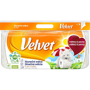Velvet 3-lagiger Toilettenpapier Sonnenedition, Rolle 18,3 m, 8 Rollen
