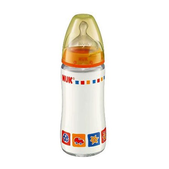 Nuk First Choice Glasflasche 240 ml Silikonsauger 0-6 Monate Größe 1