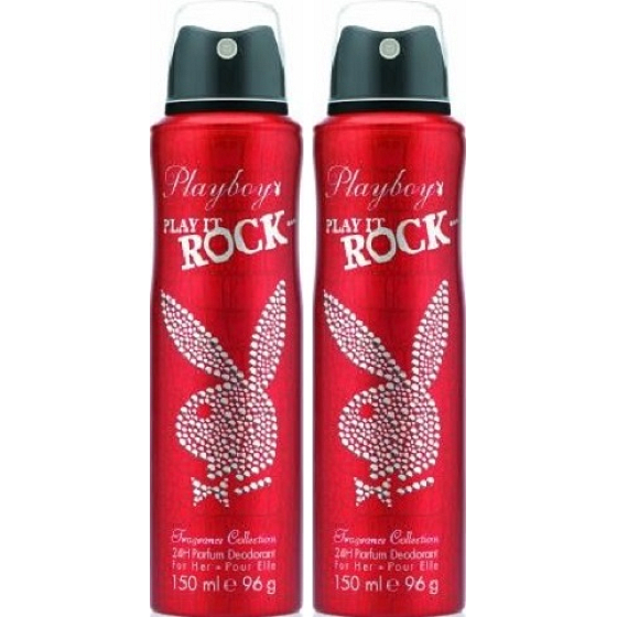 Playboy Play It Rock Deodorant Spray für Frauen 2 x 150 ml, Kosmetikset