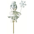 Schneemann mit Schneeflocke Silberfigur Nut 10 cm + Spieße