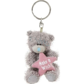 Ich zu dir Teddybär mit einem Stern Make A Wish Plüsch Schlüsselbund 7,5 cm