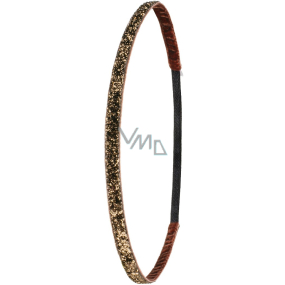 Ivybands Anti-Rutsch-Haarband braun mit Glitzer, Unisex, 1 cm