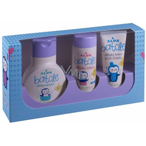 Alpa Kleinkindshampoo mit Olivenöl für Kinder 200 ml + Verfüllung mit Olivenblattextrakt 100 g + Anti-Kälte-Creme 75 ml, Kosmetikset