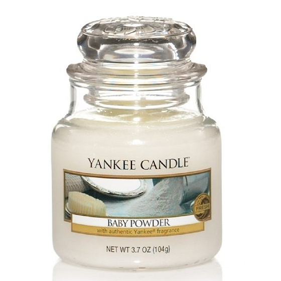 Yankee Candle Baby Powder - Klassische kleine Duftkerze aus Glas 104 g