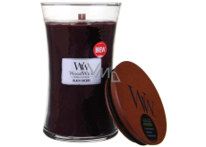 WoodWick Black Cherry - Schwarzkirsch-Duftkerze mit Holzdocht und Deckelglas groß 609,5 g